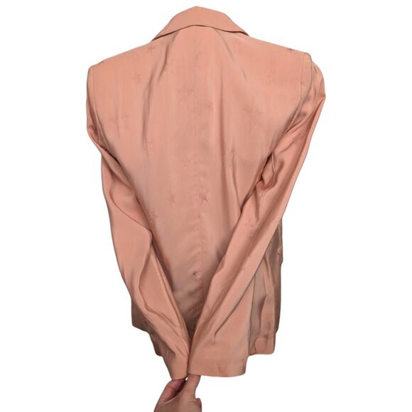 Zadig & Voltaire Deluxe Victor Jacquard Star Blazer Light Pink Womens Small 36 - Picture 13 of 14